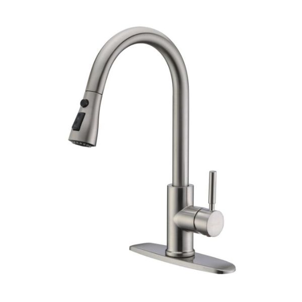 WEWE Single Handle High Arc Brushed Nickel Pull-Out Kitchen: Best Kitchen Faucets Canada