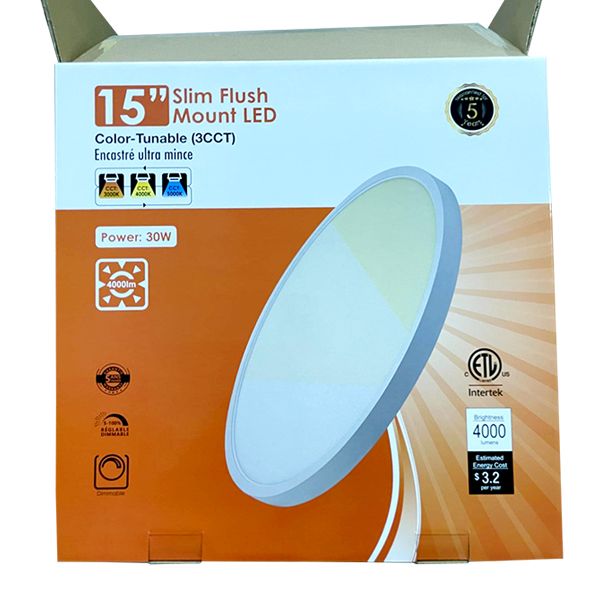 15" LED Flush Mount Panel Light 3CCT